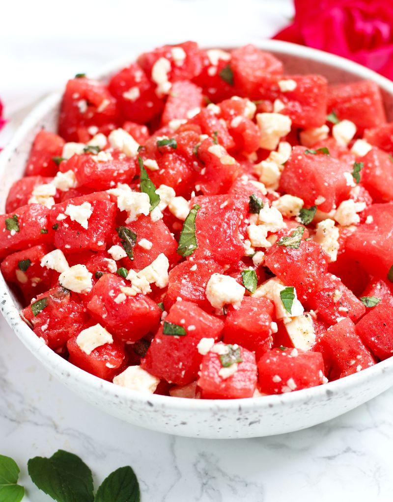 Watermelon Feta Salad With Mint