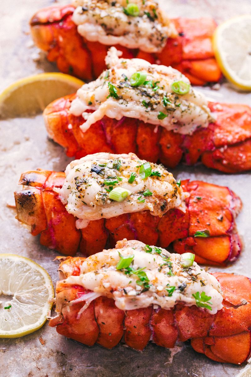 Lobster Tails With Garlic Herb Butter