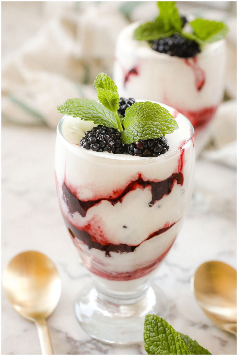 Blackberry Fool With Honey Drizzle