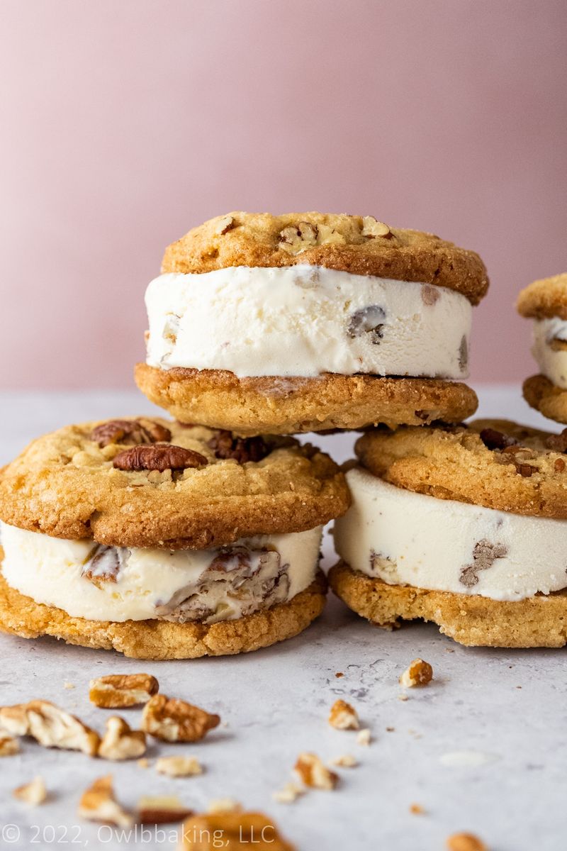 Brown Butter Pecan Ice Cream Sandwiches