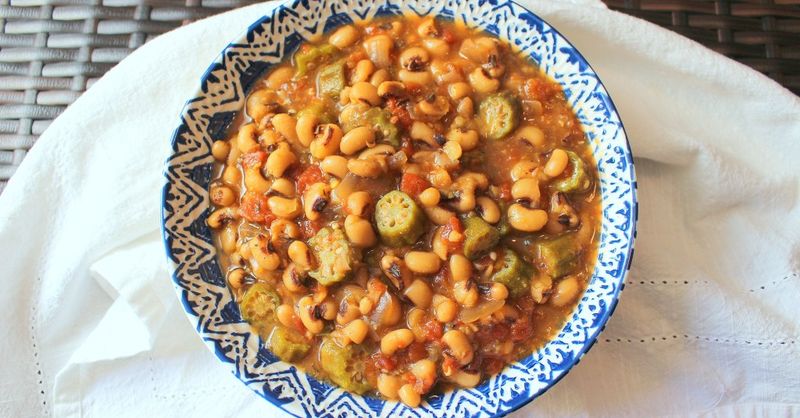Purple Hull Pea And Okra Gumbo With Smoked Duck