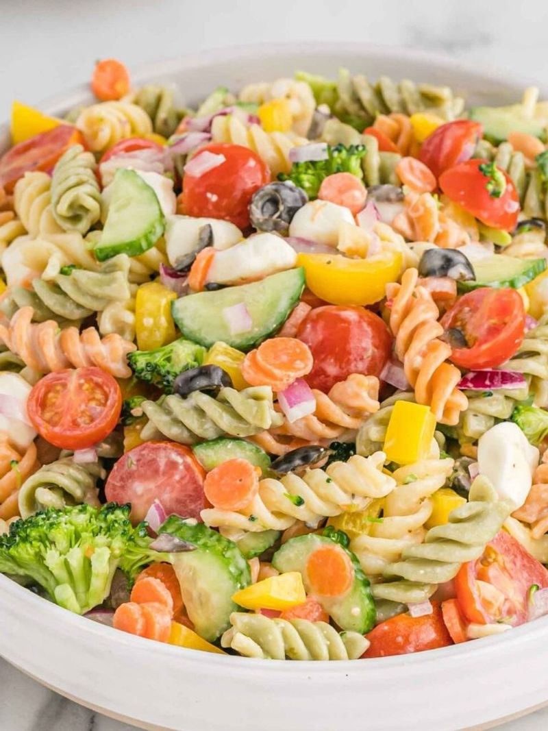 Rainbow Pasta Salad With Zesty Vinaigrette