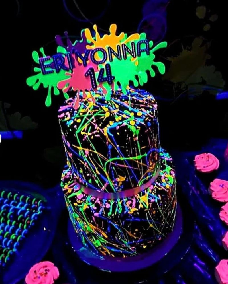 Neon Glow Party Cake