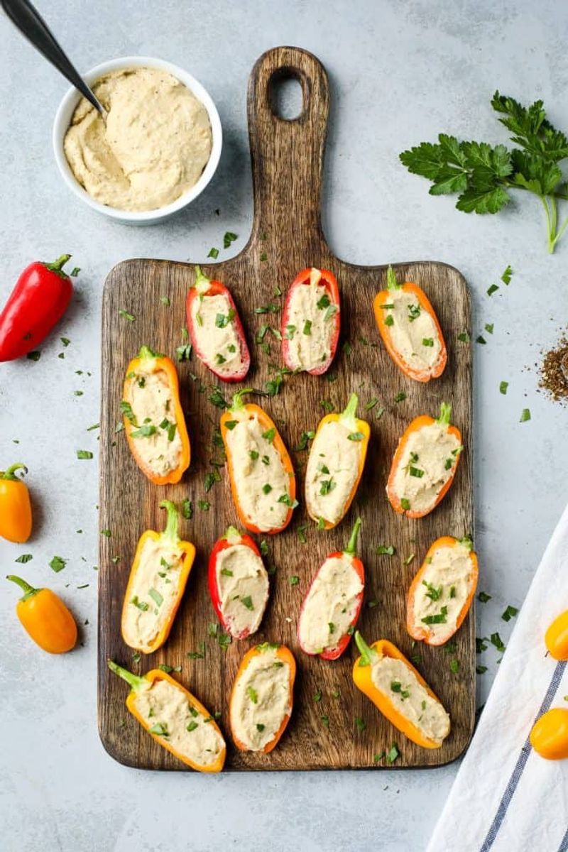 Hummus-Stuffed Bell Peppers