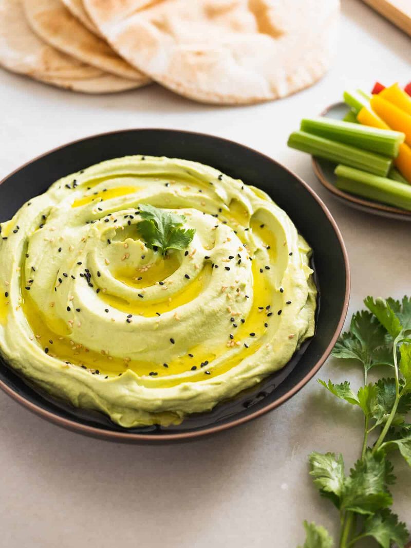 Edamame Hummus With Whole Grain Crackers