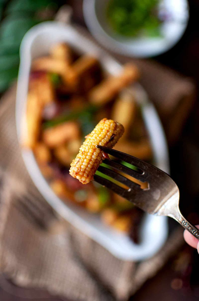 Spicy Roasted Baby Corn Snack