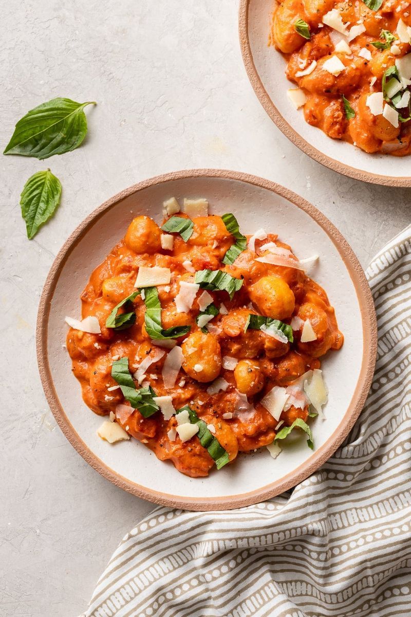 Vodka Sauce Gnocchi With Crispy Prosciutto
