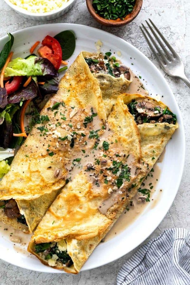 Mushroom And Ricotta-Stuffed Crepes