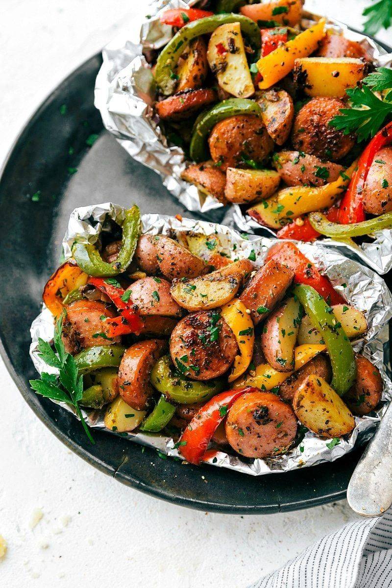 Sausage And Veggie Foil Packets