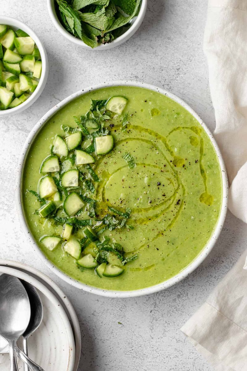 Refreshing Cucumber Mint Gazpacho