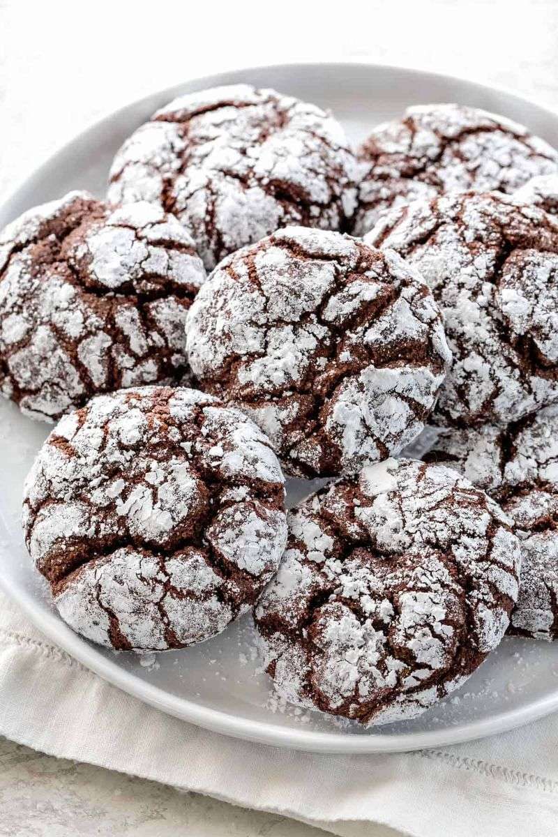 Fudgy Chocolate Crinkle Cookies