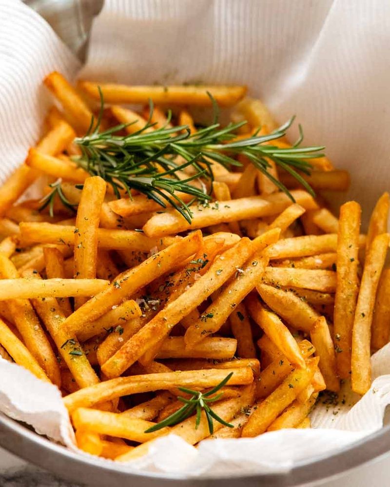 French Fries: 325-350°F for First Fry, 375°F For Second