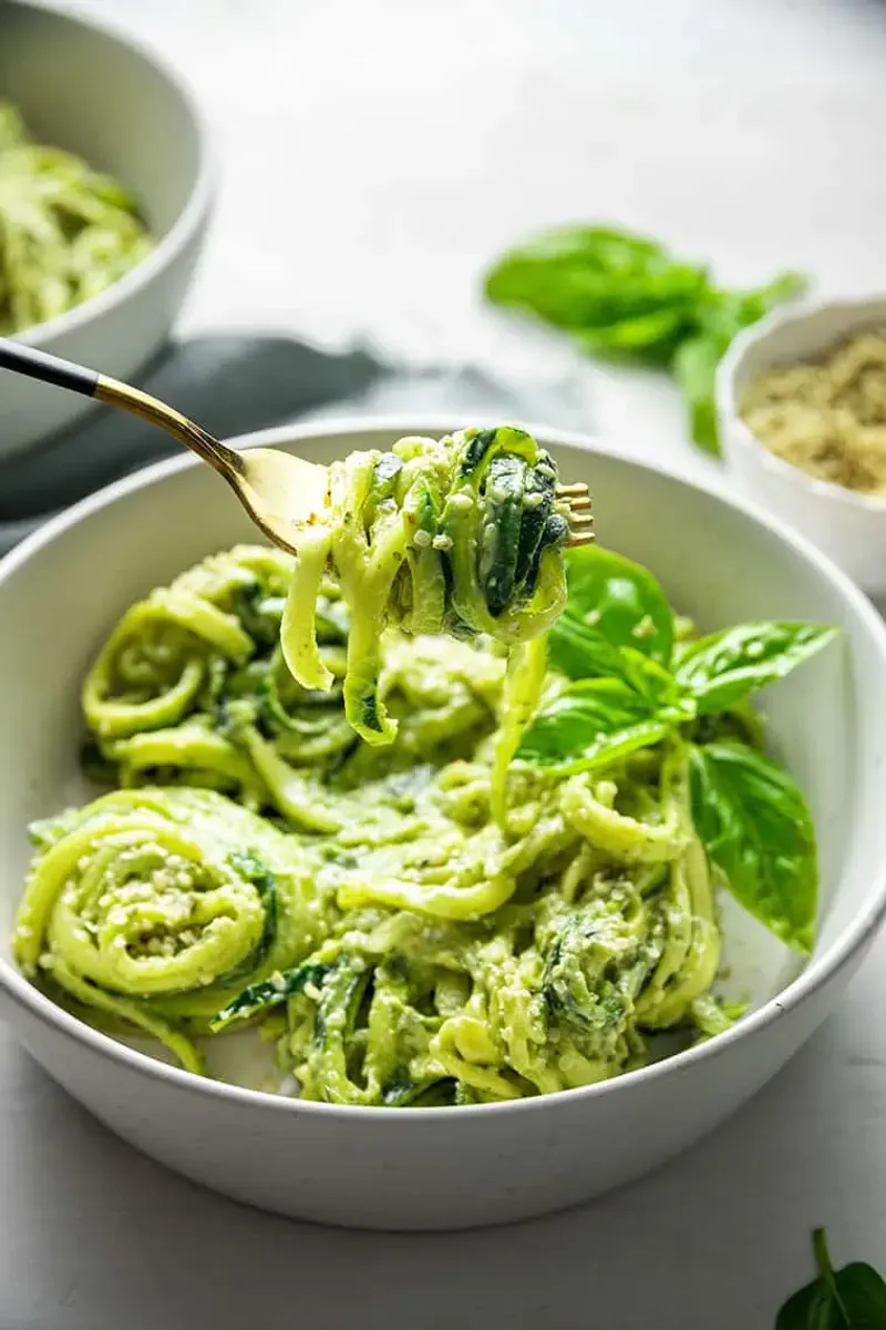 Zucchini Noodles With Avocado Pesto