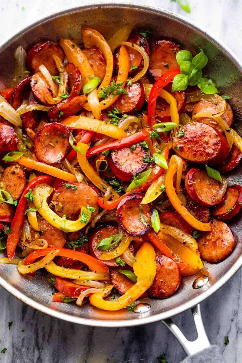Grilled Sausage With Peppers And Onions