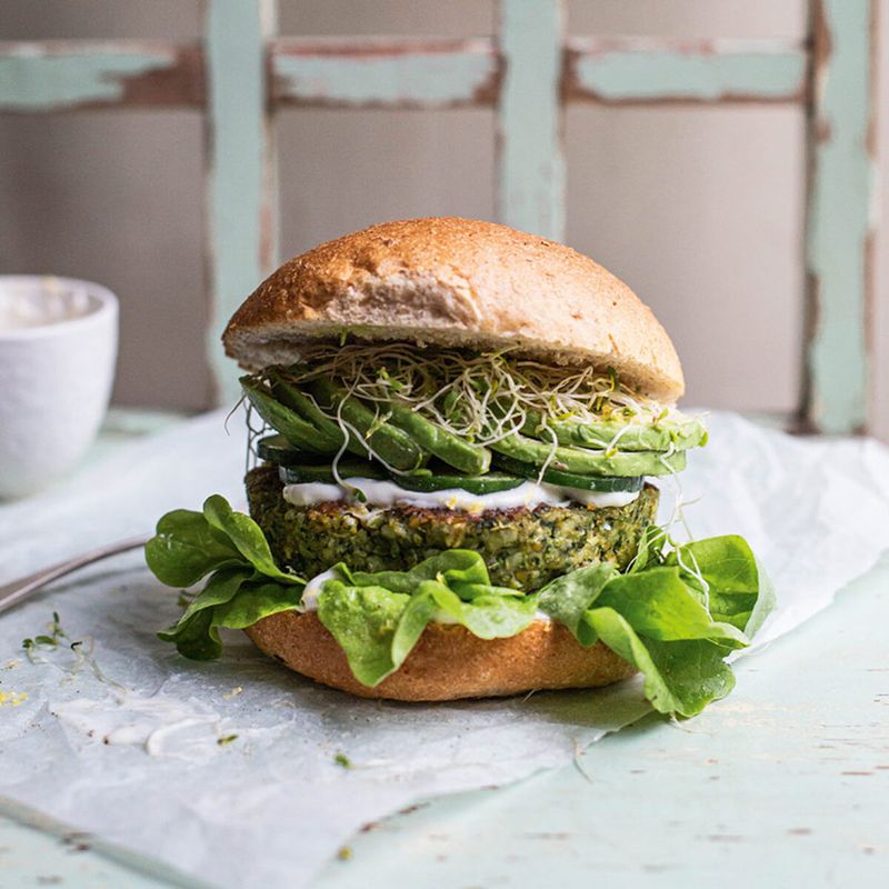 Green Pea And Mint Springtime Burgers
