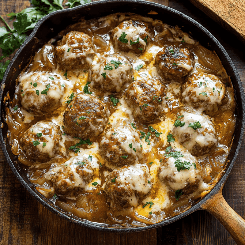 French Onion Soup Meatballs