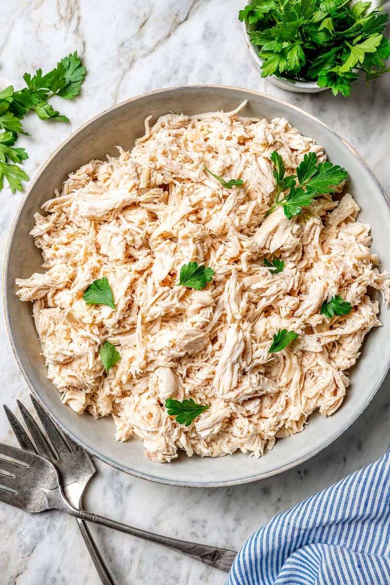 Slow Cooker Shredded Chicken Stockpile