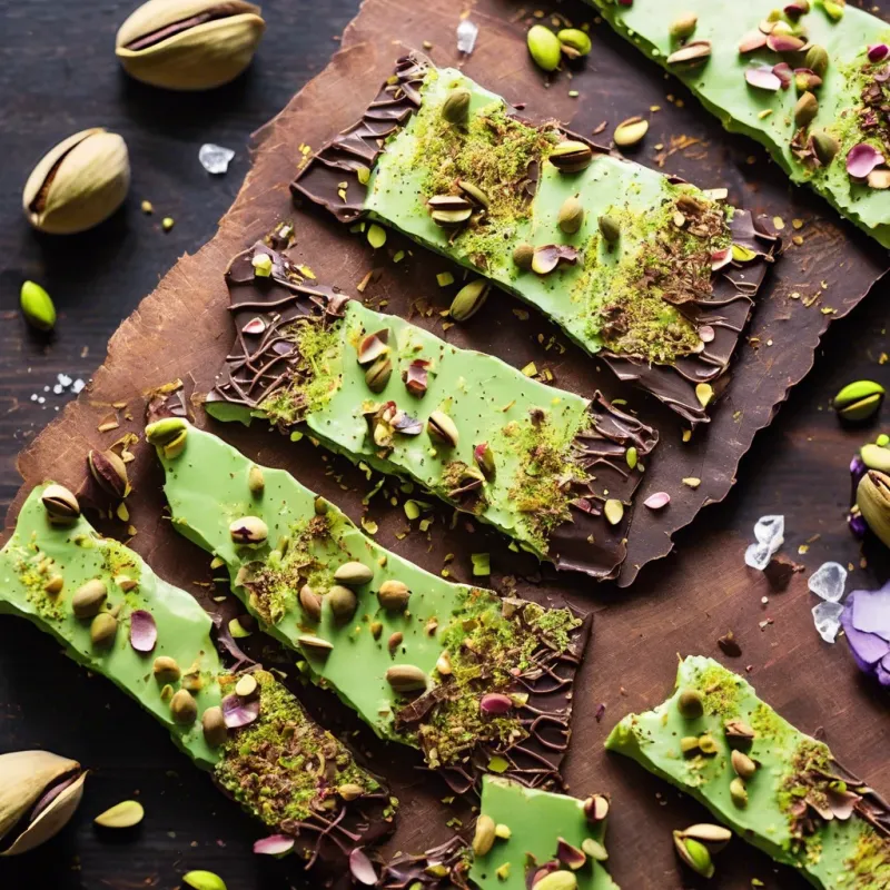 Pistachio-Rose Chocolate Bark