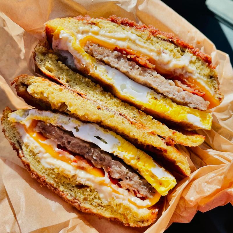 Einstein Bros. Turkey-Sausage & Cheddar Bagel
