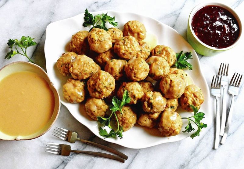 Stove Top Thanksgiving Stuffing Meatballs