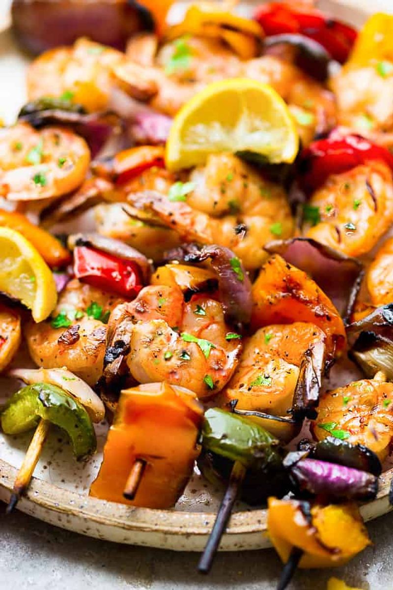 Grilled Lemon Garlic Shrimp Skewers