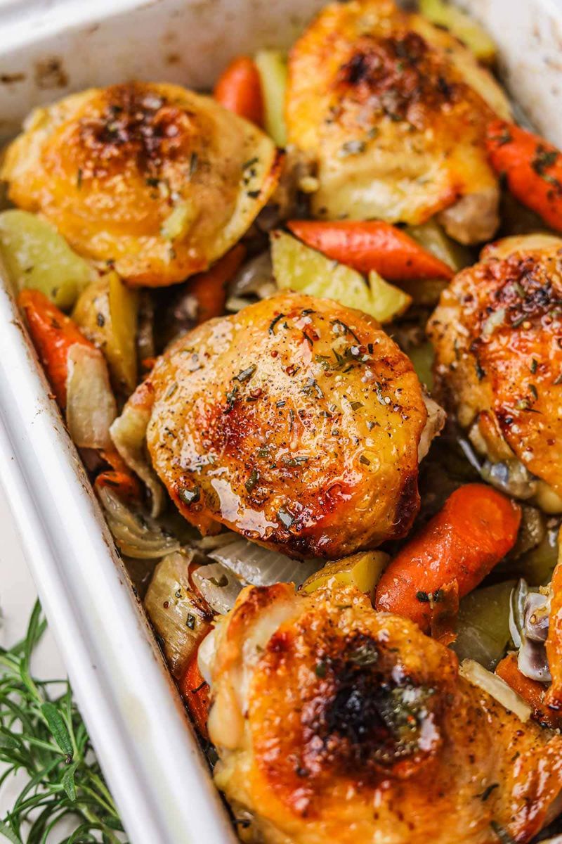 Baked Chicken Thighs With Roasted Vegetables