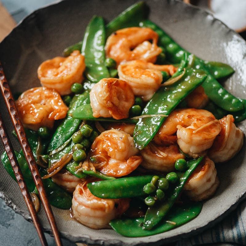 Steamed Shrimp With Snow Peas