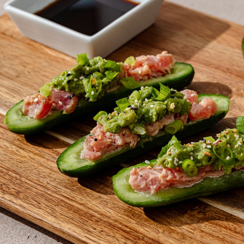 Salmon Cucumber Boats
