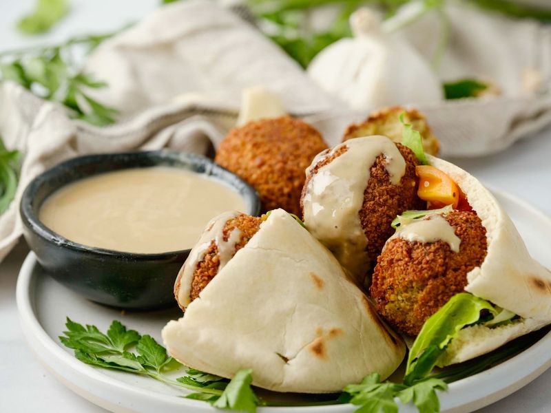 Baked Falafel With Tahini Sauce