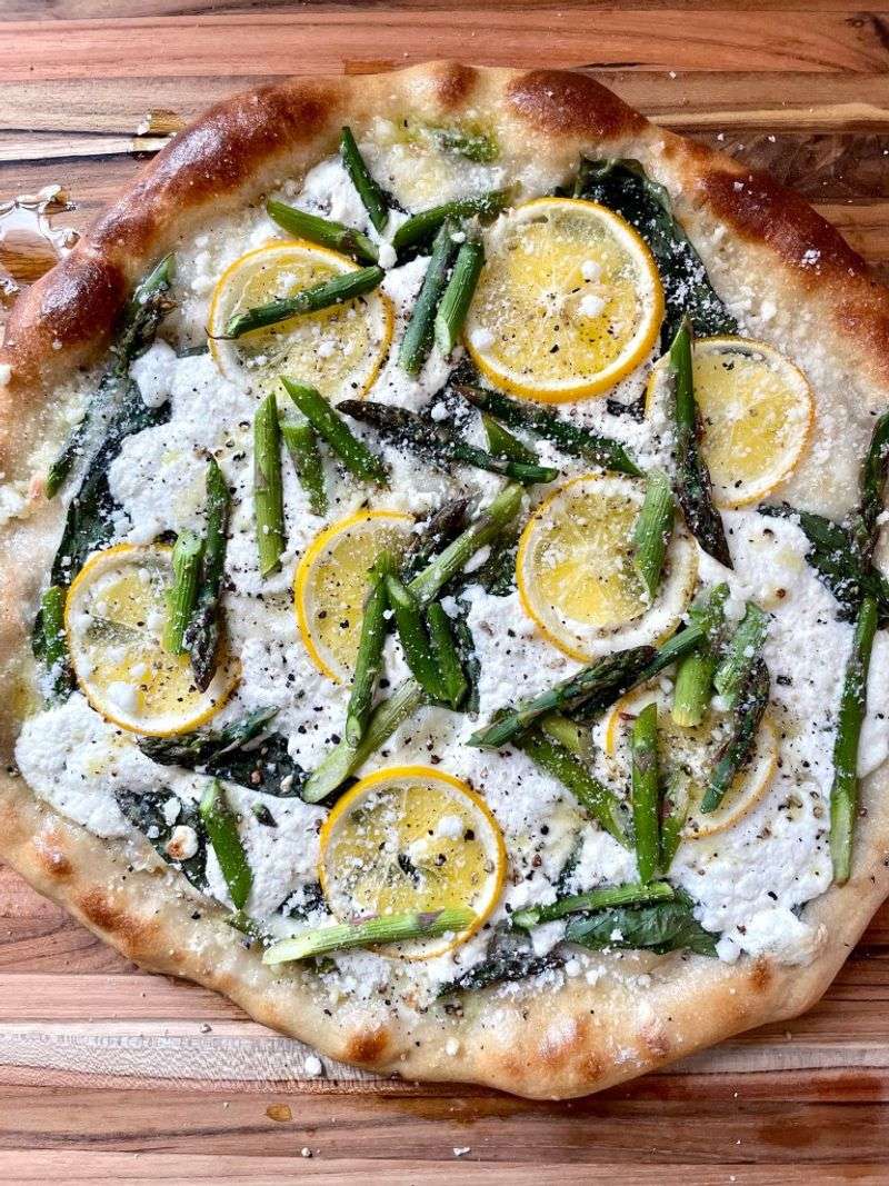 Asparagus And Lemon Ricotta Pizza