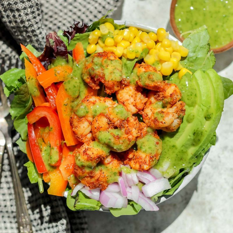 Cajun Blackened Shrimp & Corn Salad