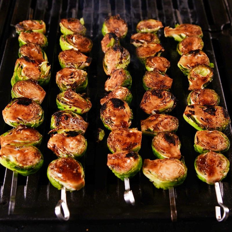 Charred Brussels Sprout Skewers