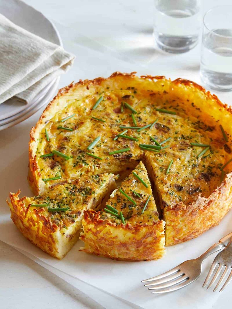 Cheesy Potato Hash Brown Crust