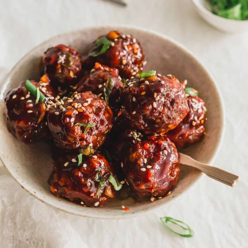 Korean Gochujang Glazed Meatballs