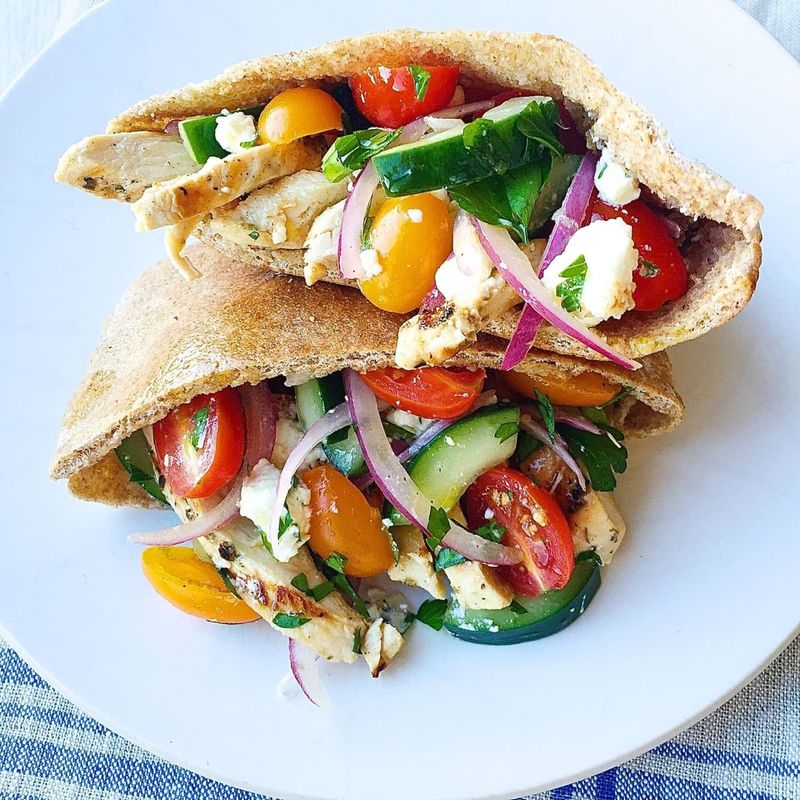 Saturday Lunch: Loaded Greek Pita Pockets