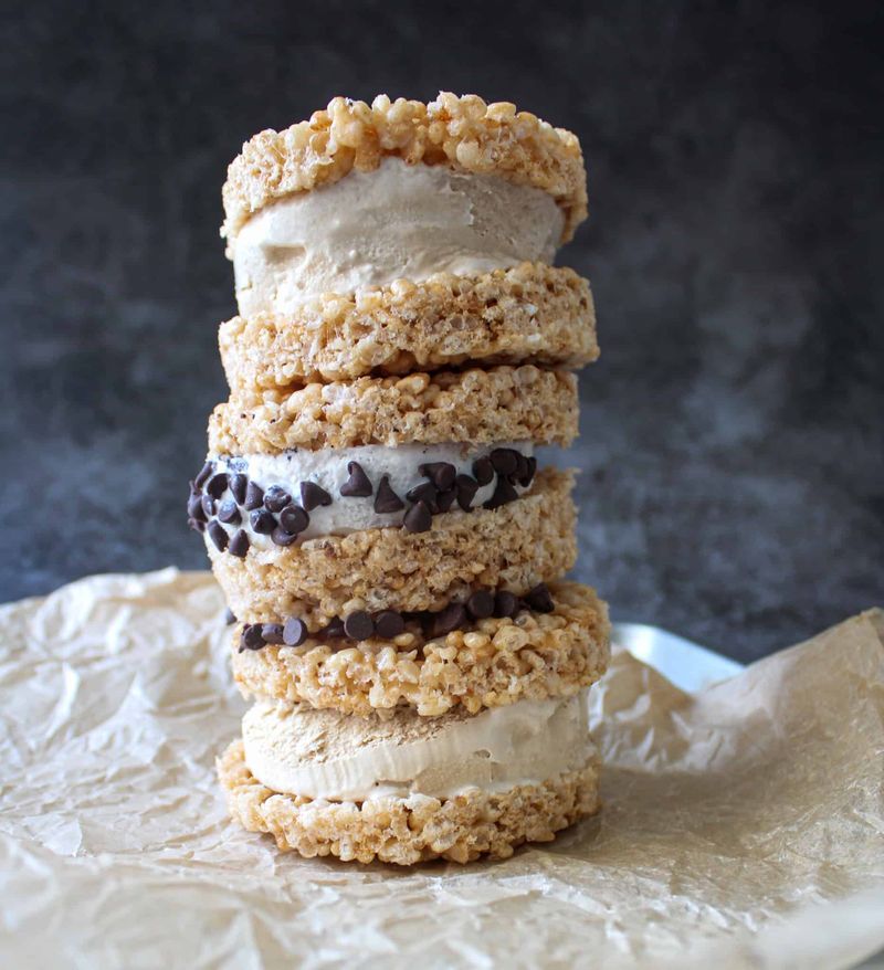Rice Krispie Ice Cream Sandwiches