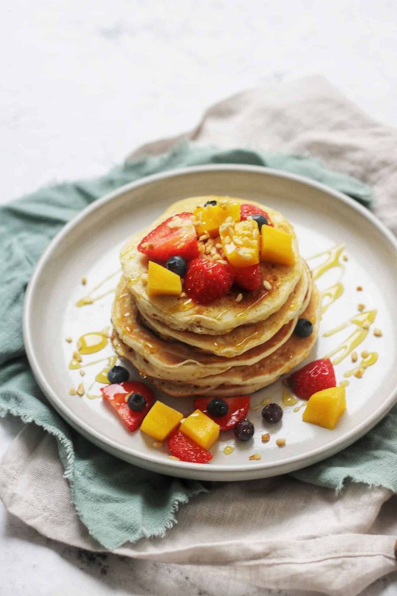 Pancakes With Fresh Fruit (No Syrup)