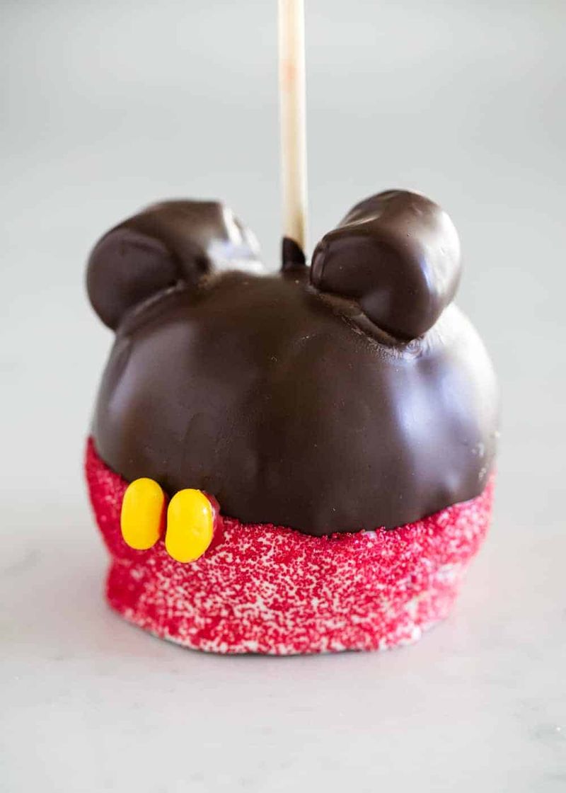 Mickey-Shaped Caramel Apple