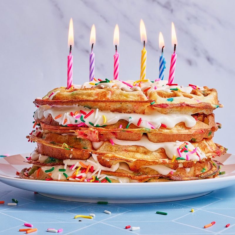 Funfetti Birthday Cake Waffles