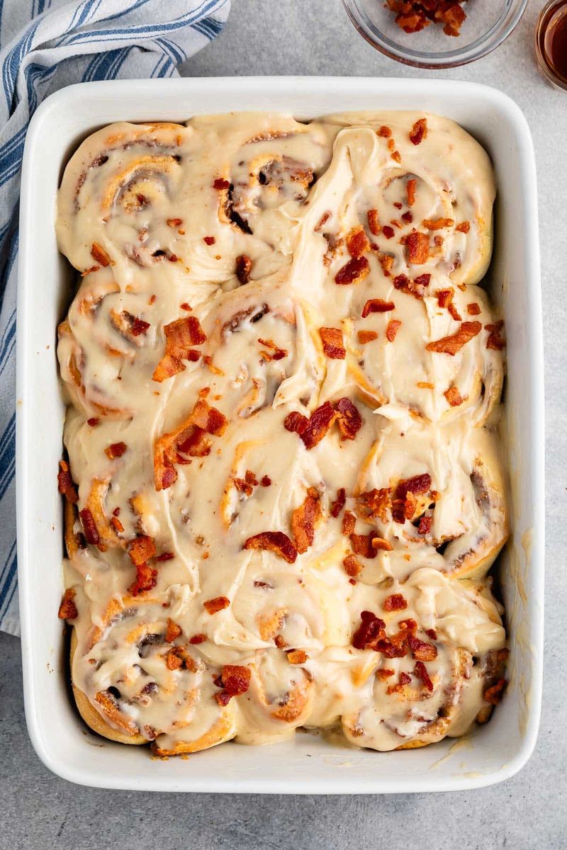 Maple Bacon Cinnamon Rolls
