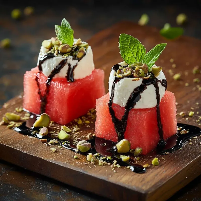 Watermelon And Goat Cheese Stacks