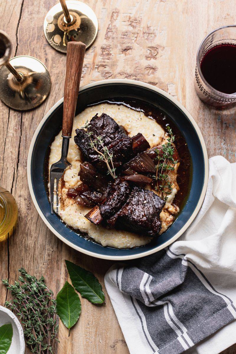 Grape And Balsamic Braised Short Ribs
