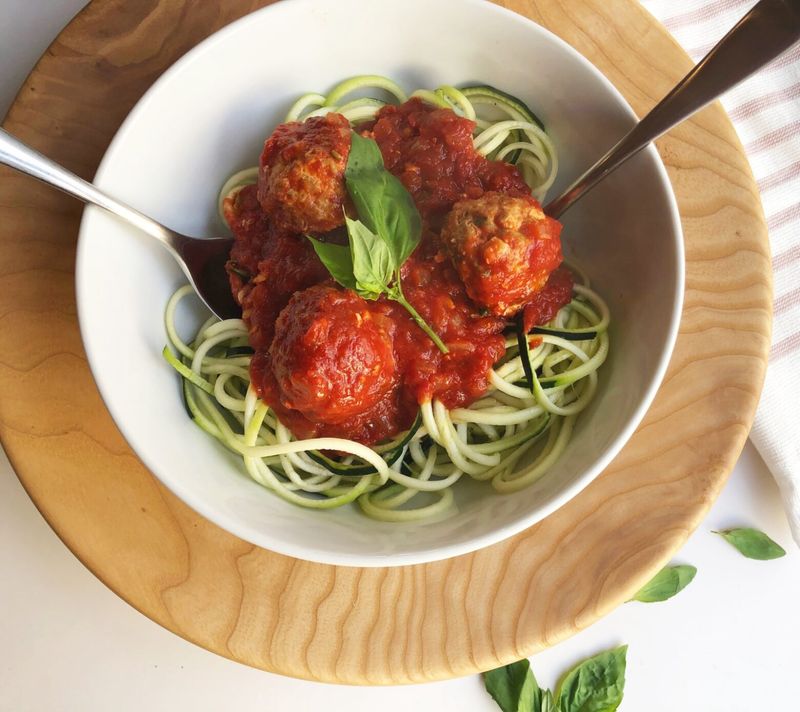 Zucchini Noodles With Turkey Meatballs