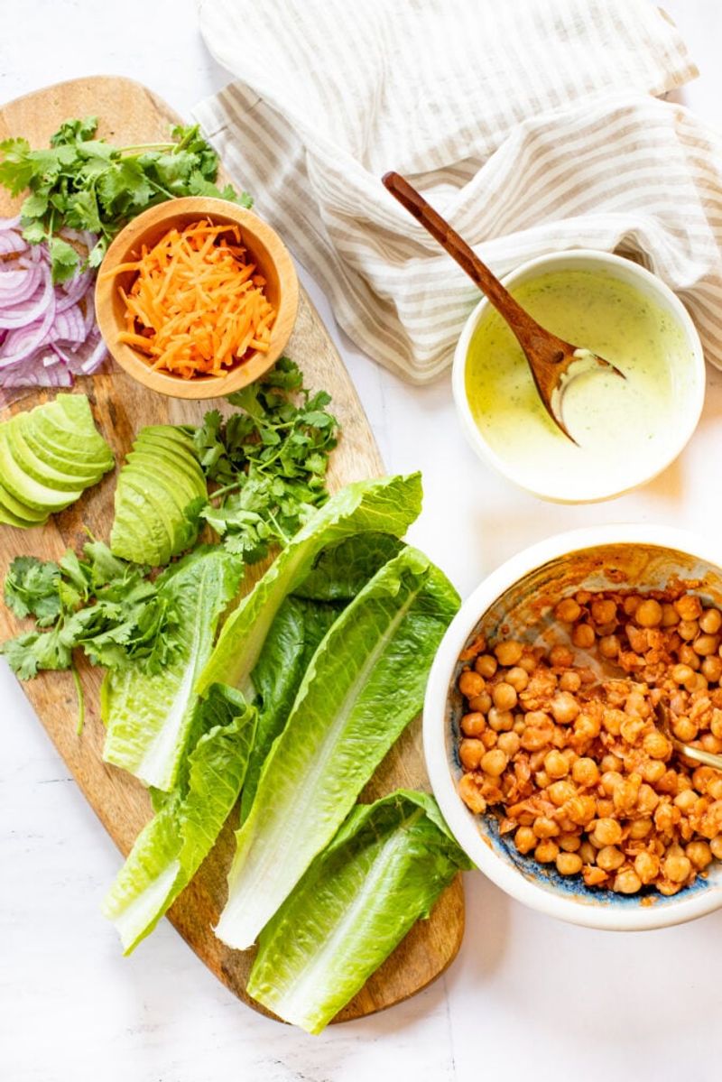 Buffalo Chickpea Lettuce Cups