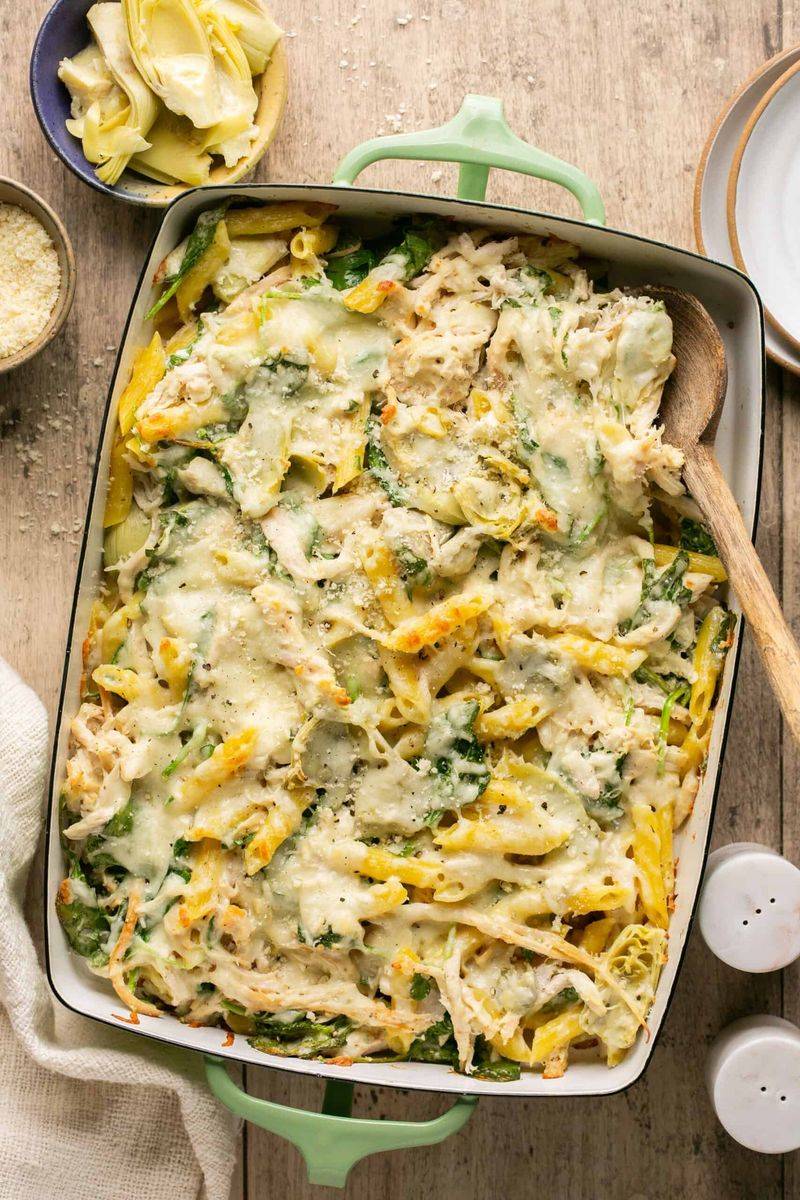 Spinach Artichoke Pasta Bake