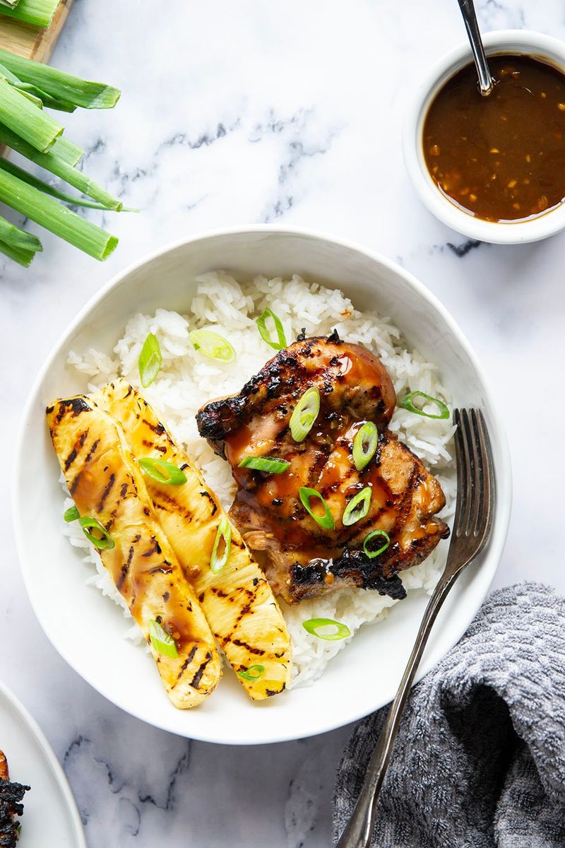 Teriyaki Grilled Pineapple Chicken Bowls