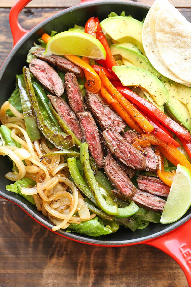 Steak Fajita Salad With Cilantro-Lime Dressing
