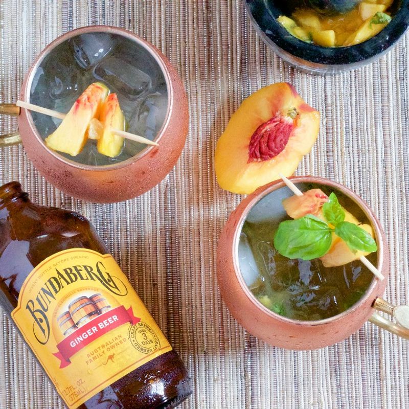 Peach Basil Moscow Mule
