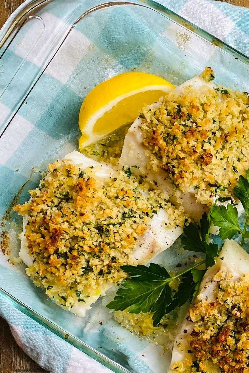 Herb-Crusted Baked Cod