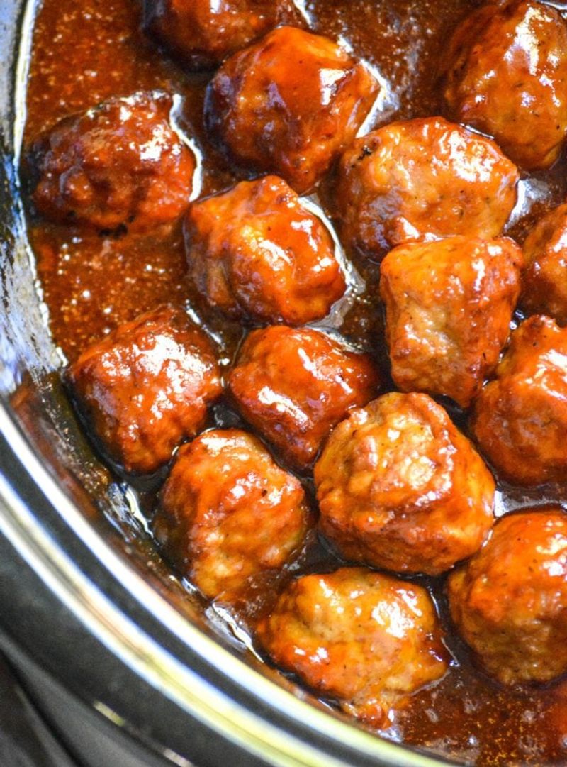 Peach-Bourbon BBQ Meatballs